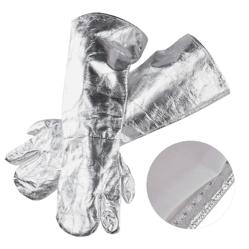 2Pcs ThreeFinger Thicken Cotton Welding Gloves 1000℃ Radiant Heat Fire