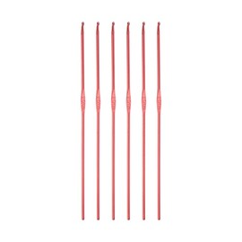 Aluminum Crochet Hook 2mm Knitting Needles for DIY Craft Yarn Red 6Pcs