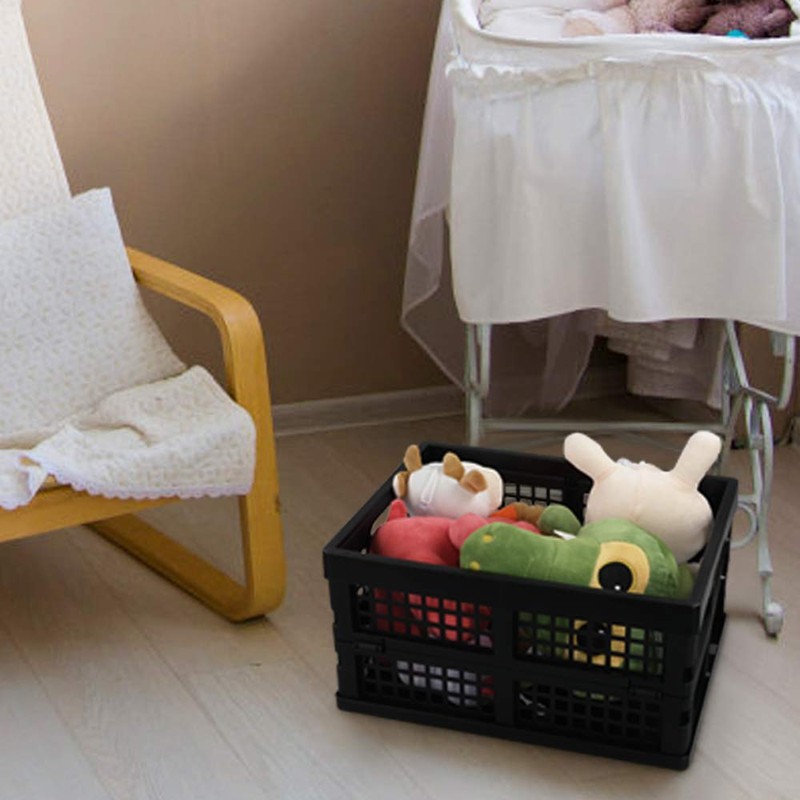 Utiao 1 Pack 15L Small Collapsible Milk Crates, Plastic Folding