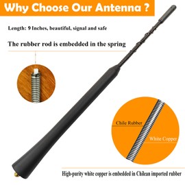 RooFox 9 Inch Antenna for Toyota Matrix (2003-2013), Toyota Matrix Antenna, Flexible Rubber Antenna Replacement Mast for Toyota Matrix 2003 2004 2005 2006 2007 2008 2009 2010 2011 2012 2013, Black