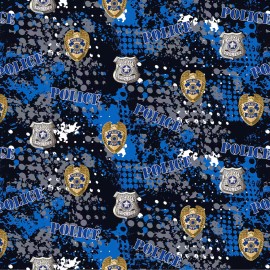 Sykel Fat Quarter 18"x21" Military (Navy, Coast Guard, or Fire Etc.) 100% cotton - Police Department Abstract