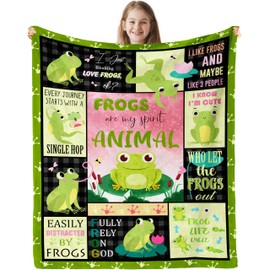 QOJUYO Frog Gifts, Frog Gifts for Women/Men, Frog Gift Blanket 50"x40", Frog Themed Gifts, Frogs Gifts, Frog Gifts for Frog Lovers, Frog Gifts for Girls/Boys, Frogs Gifts for Women Throw Blankets