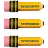 TICONDEROGA 38936 - Borradores con forma de lápiz, amarillo, paquete