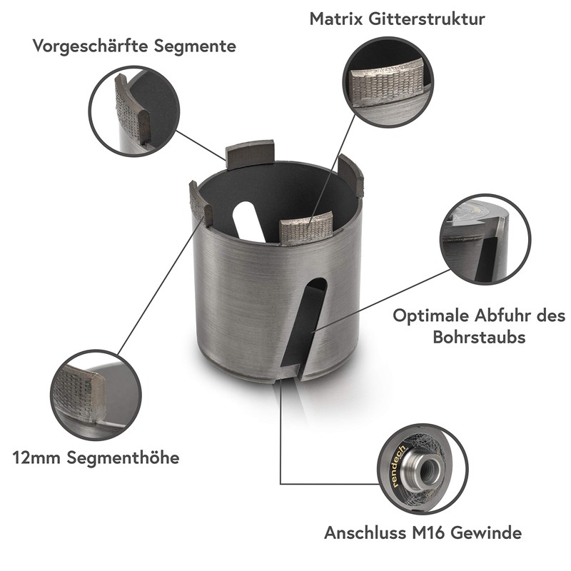 Rendech® 82 mm Drill Bit for Sockets - Diamond Can
