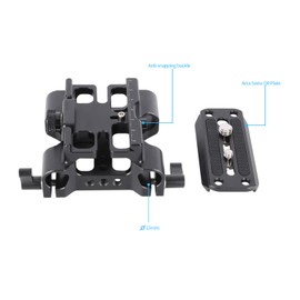 NICEYRIG Universal Base Plate Quick Release Camera Plate with 15mm Rod Clamp with 1/4 and 3/8 Inch Screw Hole, Rod Support, Quick Release Plate for DSLR Equipment, QR Plate, Easy to Put on and Take