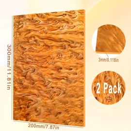 FaeliKnise 2 Pack12x8 Inch Pearl Cast Acrylic Sheets for CO2 Laser Cutting and Engraving Patterned Acrylic Plastic Sheets 1/8 Thick for DIY Crafts, Home Decor, Art Design (2, Brown, 12x8 Inch)