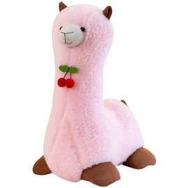 OUKEYI 13.7" /35cm Alpaca Plush Toy, Llama Stuffed Animal Momo alpaca plush toy Alpaca Plush Doll Gift for Girls Birthday Wedding Home Decor (Pink)