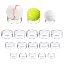 ElevateTech 15 Pcs Clear Sphere Display Stand, Plastic Sphere Stands Ball Stand Holder Rings Acrylic Clear Small, Medium, Large Round Baseball Ring Stands for Decorative Eggs Crystal Balls - 3 Sizes