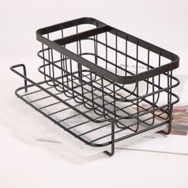 gifthub Sink Drain Basket Kitchen Storage Rack Household Drain Rack Vegetable Rack Cleaning Cloth Storage Rack,Stainless Steel Kitchen Sink Organizer,Drain Basket, Black/Silver,20.5*13.5*10 CM(black)