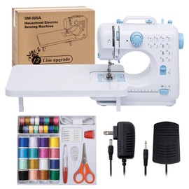 Sewing Machine for Beginners with Extension Table Mini Sewing Machines Kit Supplies 12 Built-in Stitches with Needles Assorted Thread Kit Starter Kit Easiest for Adult and Kids
