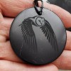 Shungite crystal Amulet of Knowledge, "OWL" real black shungite pendant,
