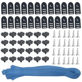 WHMYZHL Swimming Pool Solar Reel Tube & Blanket Fastening Kit for Feherguard Inground and Aboveground Pool Roller - Includes 24 26" Straps, 24 Mounting Wcrews with Brackets