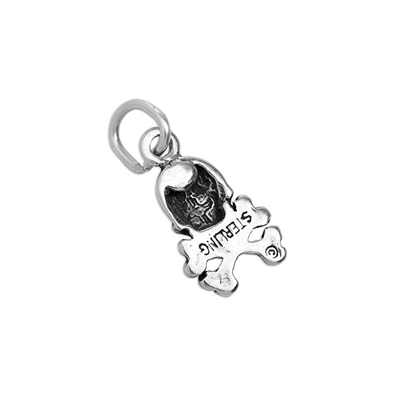 jewellerybox Tiny Sterling Silver Skull & Crossbones Charm