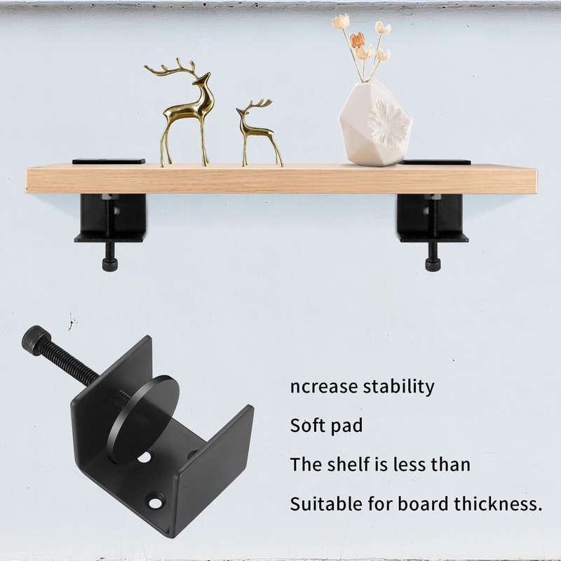 Pack of 2 Shelf Brackets, Wall Shelf, Adjustable Table Clamps,