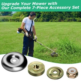 Pack of 7 Brush Cutter Replacement Part Weed Brush Accessories for Brush Cutter, Universal Brush Cutter Adapter, Replacement Parts for Brush Cutter Lawn Mower Replacement Parts, Grass Trimmer Blade