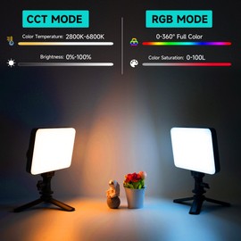 VILTROX 15W RGB Video Light, CRI 95+ App Control Portable Soft Key Light Panel for Portrait Outdoor Photography, Full Color 2800-6800K On Camera Lighting with NP-F550 Battery Hot Shoe Adapter
