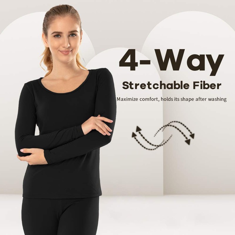 MANCYFIT Thermal Underwear for Women Long Johns Set Fleece Lined