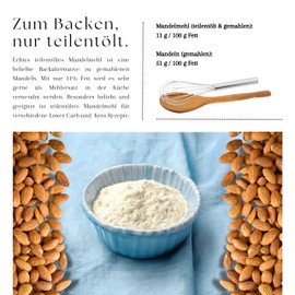 SlimBack - Almond Flour - Blanched & Partially Oiled - Set of 1 (245g) - Keto, Vegan & Gluten Free - Flour Replacement with 51 g Protein for Baking