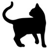 Cat Shape Black Silhouette Vinyl Sticker - Car Phone Helmet