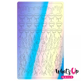 Whats Up Nails Dripping Flames Stickers (Blue) - Daily Charme Collaboration, Nail Stickers