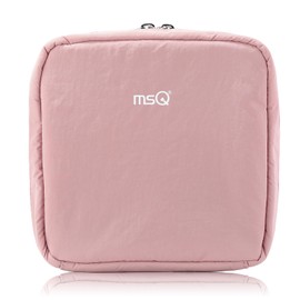 MSQ Makeup Pouch, Toiletry Bag, Storage Bag, Makeup Brush Box, Small Items, Pouch, Carry-on Use, Multi-functional, Women's, Can Be Stored Standing Up, Stackable, Pink, M