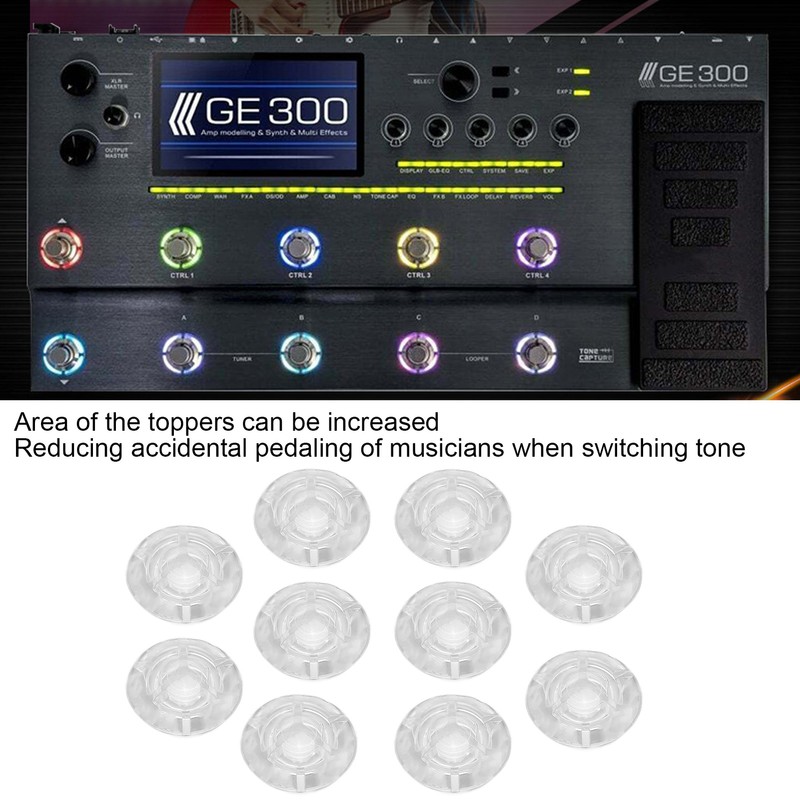 10Pcs Footswitch Toppers Clear Transparent Universal for Guitar Effects Pedal