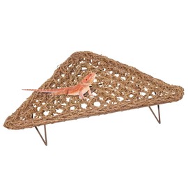 AGGQQA Bearded Dragon Hammock Reptile Tank Accessories Decor Large Basking Platform Metal Legs Bed Habitat for Lizard Leopard Gecko Snake Hermit Crab and Frog (Triangle)