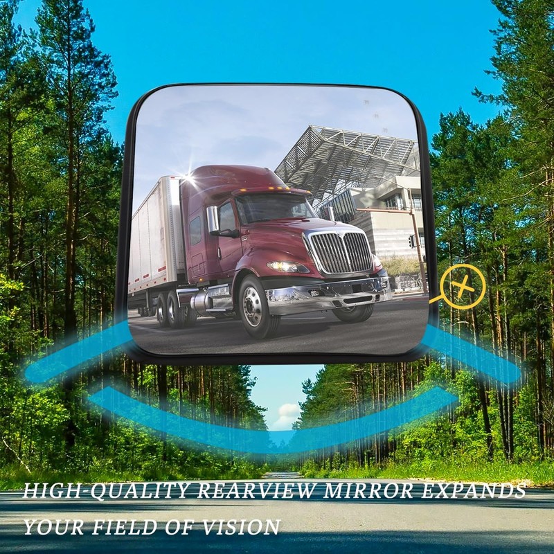 Seassauto Black Small Mirror with Heating Function for 2018+ International