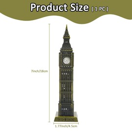 ASUNFO 7 Inch Big Ben Statue Vintage London Big Ben Sculpture Building Model Collectible Figurine Home Decor