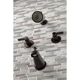 Kingston Brass KBX8142NDL NuvoFusion Double-Handle Tub and Shower Faucet in Polished Brass