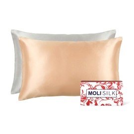 MOLISILK Slik Pillowcase for Hair and Skin,Real 100% Mulberry Silk Pillow Cover for Women Men Luxury Gifts Smooth Cooling Sleeping Pillow Case with Envelope Closure,19x29 Inches,Champagne Gold,1Pcs