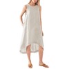 Amazhiyu Women’s 100% Linen High Low Midi Dress with Pockets