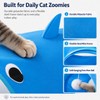 LUCKITTY Blue Shark Cat Tunnel Toy, Collapsible Pop-Up Cat Play