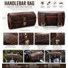 american blue Buffalo Leather Handlebar Saddle Motorcycle Bag Bicycle Tool