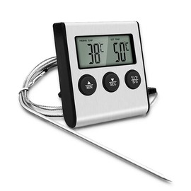 Meat Thermometers, Fast & Precise Read Food Thermometer with 102cm Wire Probe, Digital Meat Thermometer Food Probe for Kitchen, Outdoor Grilling and BBQ with Timer Alarm