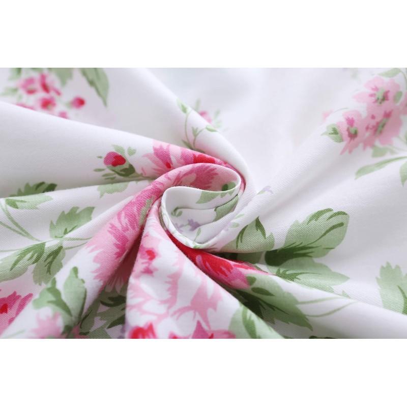 Meaning4 2-Pack Rose Floral Pillow Covers with Ruffle and Lace