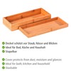 Wenko Bamboo Organiser Terra 3 Compartments -Storage Box, Bathroom Basket,