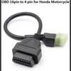 Motocicletas OBD2 a 4 pines, cable adaptador de diagnóstico para