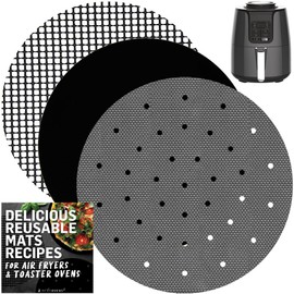 INFRAOVENS Air Fryer Liners Round Reusable Replacement for Parchment Paper, Mini Small Airfryer Accessories For Chefman, Gowise, Black+Decker, 2qt 3qt Basket Cover Sheets, Small Air Fryer Liners