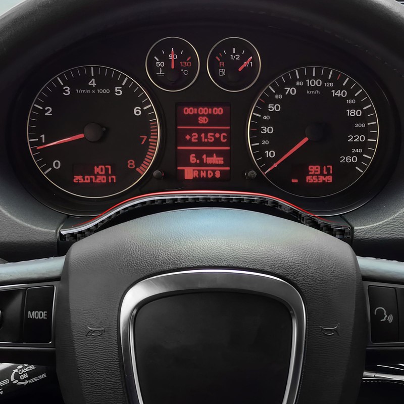 Car Instrument Panel Sticker Cover Carbon Fibre Trim Compatible with