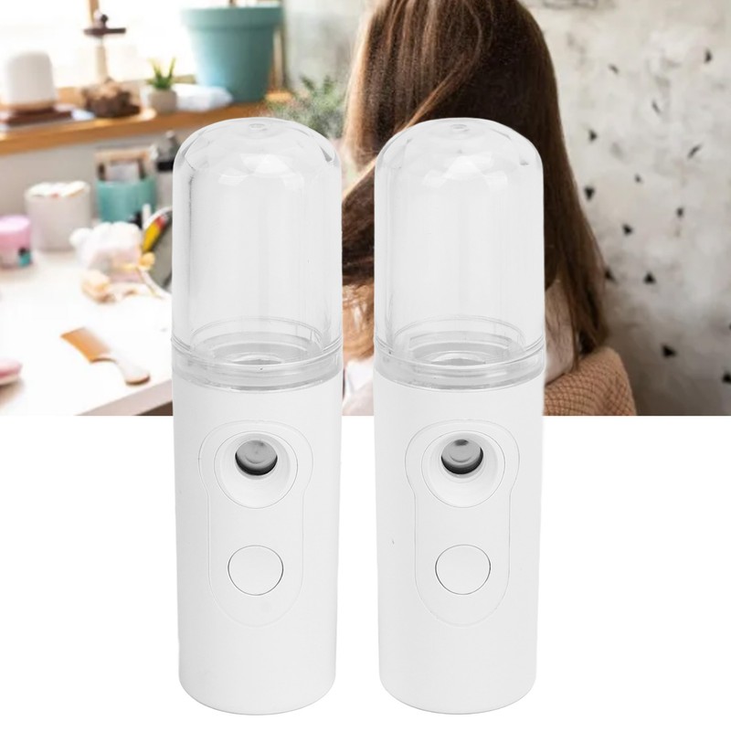 2PCS Portable Nano Facial Mister Mini Facial Steamer USB Rechargeable