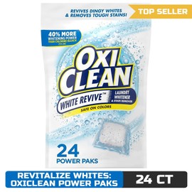 OxiClean White Revive Laundry Whitener and Stain Remover Power Paks, 24 Count