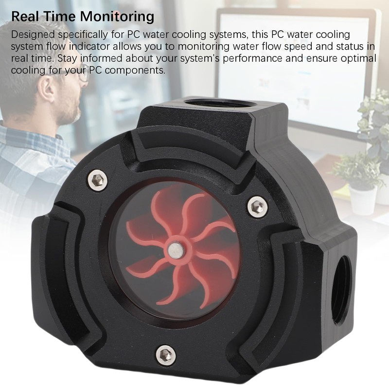 Generic Water Cooling Flow Meter Indicator, G1/4 Threaded 8 Impeller