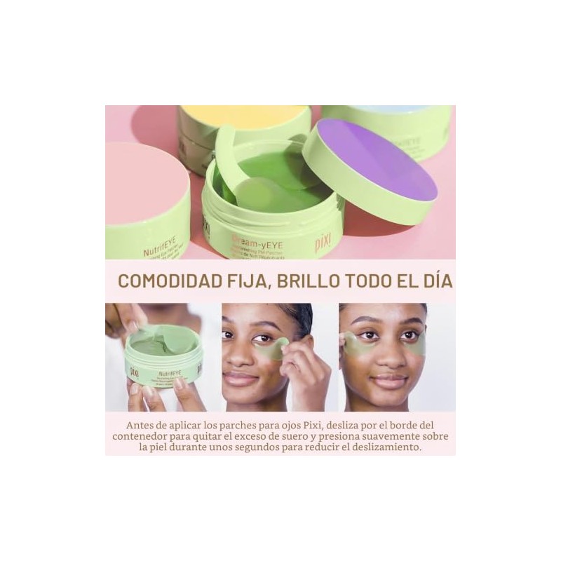 Pixi NutrifEYE, Parches Nutritivos para Ojos con Rosa y Manzanilla,