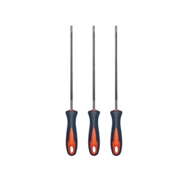 GKZKNG 7010-871-0395 Chainsaw File 4.0mm for 1/4"–3/8" Picco Chains, Compatible with Stihl MS170 MS180 MS250 Chainsaws, Sharpening File with Handle, 3pcs Replacement Kit