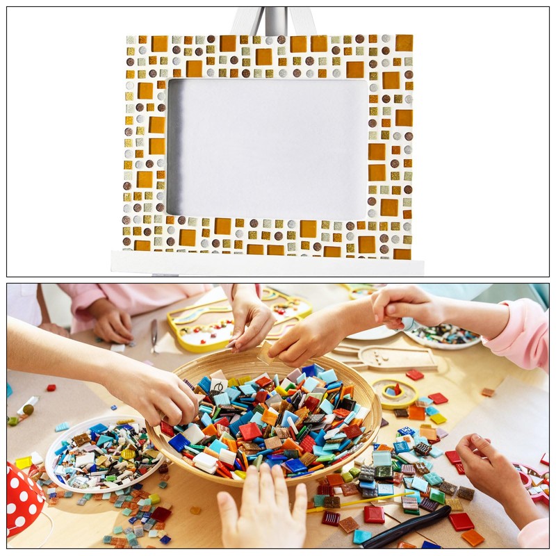 sourcing map Stained Glass Sheet Mosaic Tile 7.9 Inch x