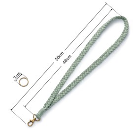 AOKSUNOVA Long White Key Fob for Hanging, Long Braided Key Chain for ID Cards and Keys