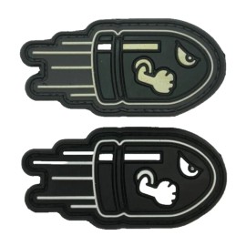 Angry Flying Bullet Tactical Patch 2 PC Bundle Black/G-3D-PVC Rubber 3.0 X 1.5