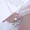 Cimenexe Bohemian Layered Crystal Starfish Choker Necklace Silver Cz Sea