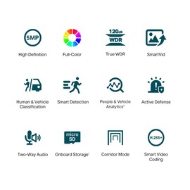 TP-Link IPCam VIGI C450(4mm) 5MP Full-Color Turret Network Camera